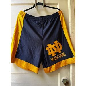 Vtg Notre Dame Shorts Size L Irish Navy Gold Football Sports Athleisure Gym USA
